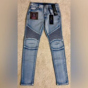 NWT Cover Girl Moto Destructed High Waisted Skinny Jeans Sz 9